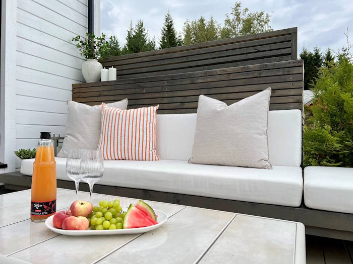 Sunbrella pynteputer ute